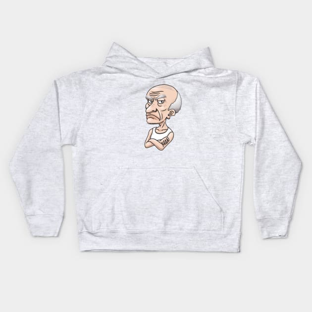 Grumpy Old Man Kids Hoodie by Comic Dzyns